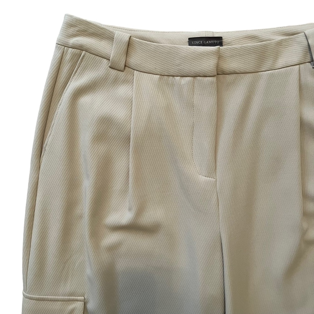 Vince Camuto Cream"Spring Safari" High Waisted Pleated Cargo Pant 6 - Picture 6 of 11